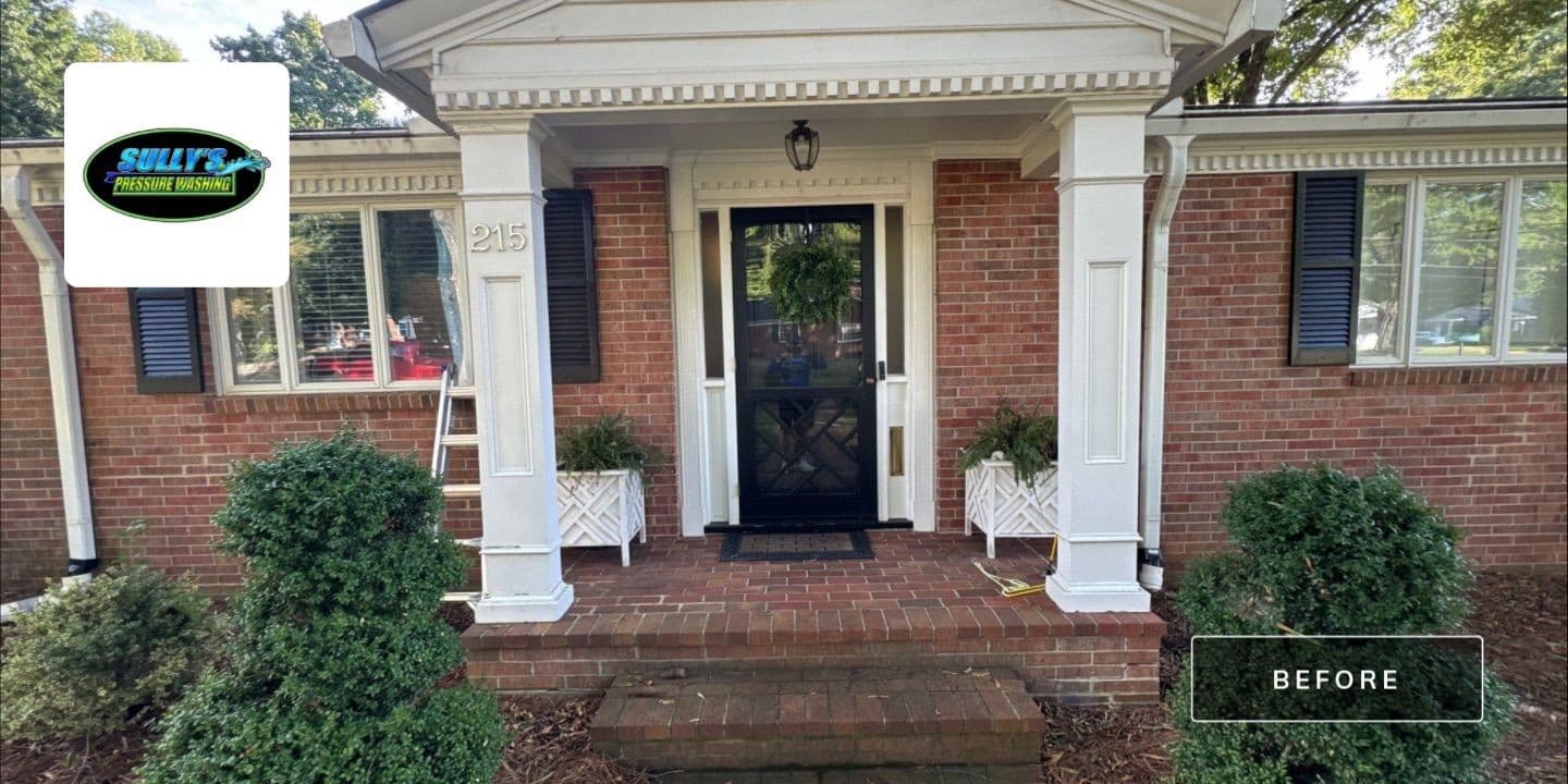 Brick Entry & Walkway before cleaning