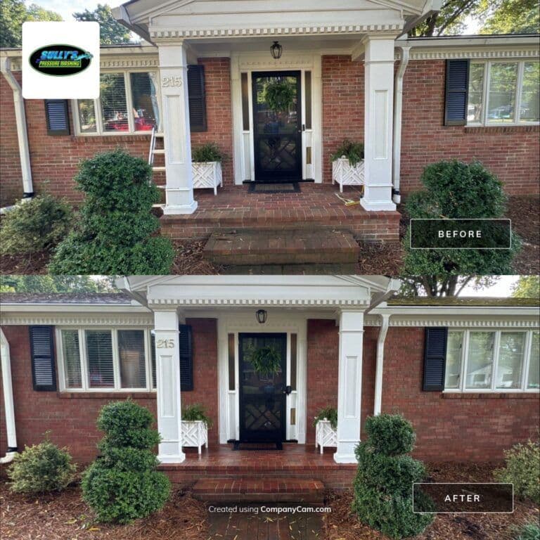 Brick porch & entry steps, before & after