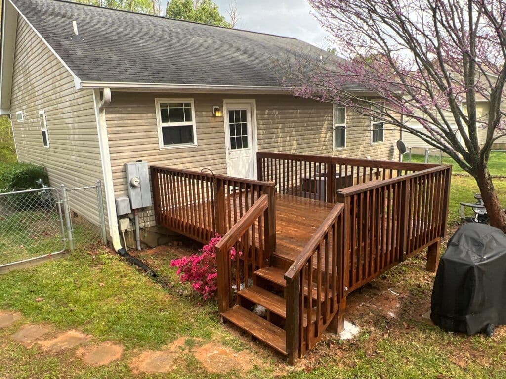 Backyard deck, freshly cleaned