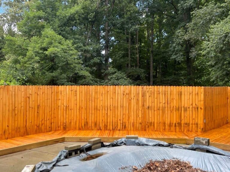 Wood fence & deck soft wash