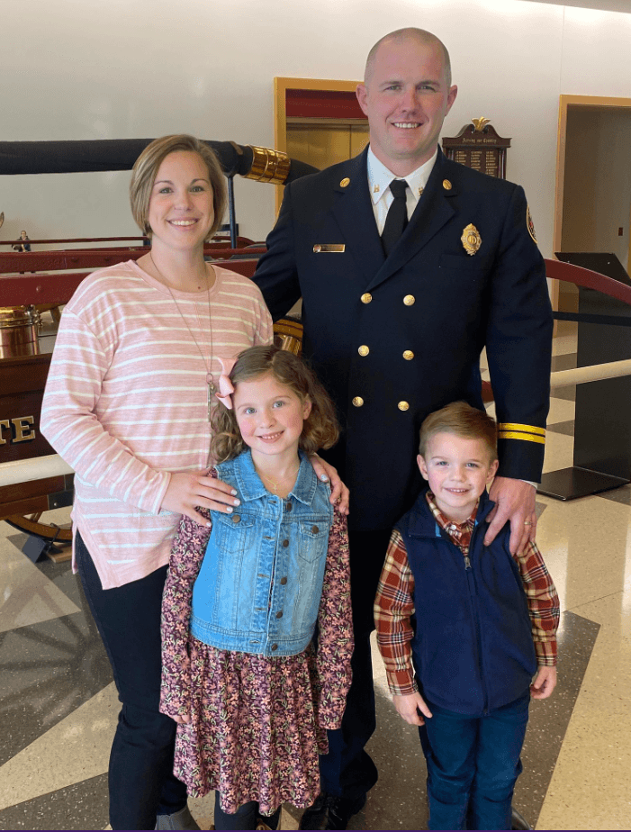 Michael "Sully" Sullivan, owner of Sully's Pressure Washing, with his wife and two kids